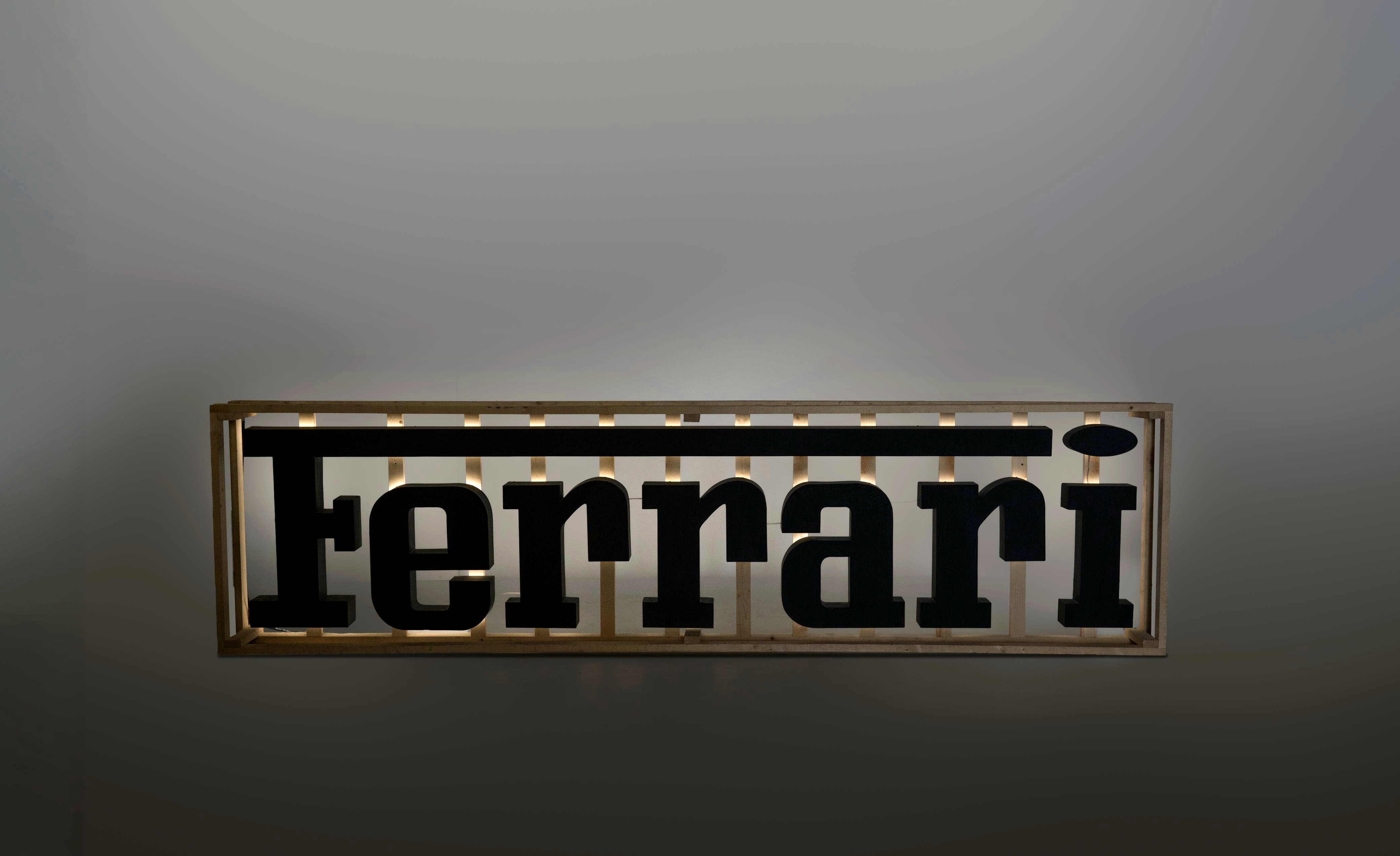 All-Black Retro-Illuminated Ferrari Interior Sign — image 11