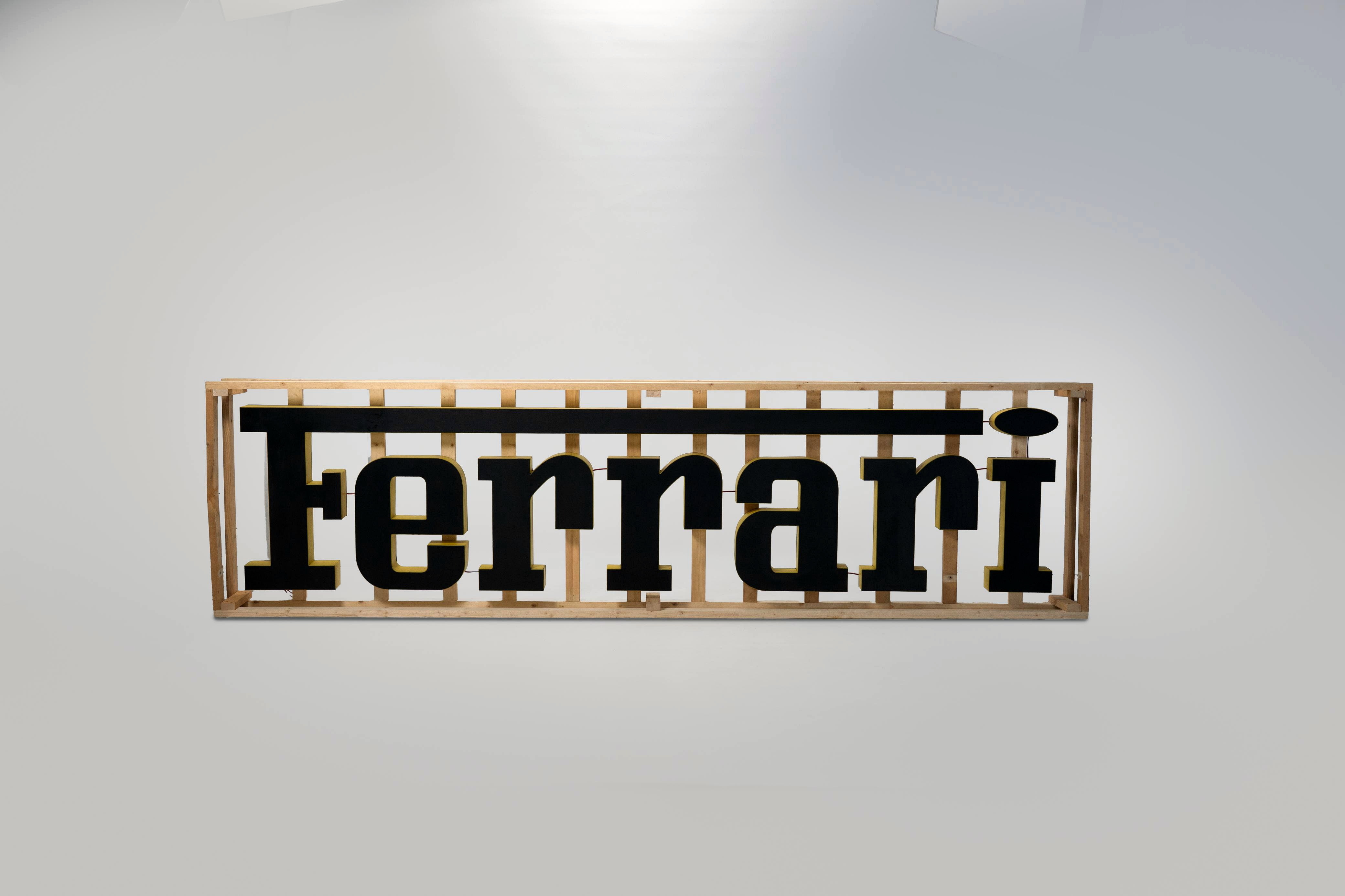 Black-Front Vintage Ferrari Dealer Sign — image 05