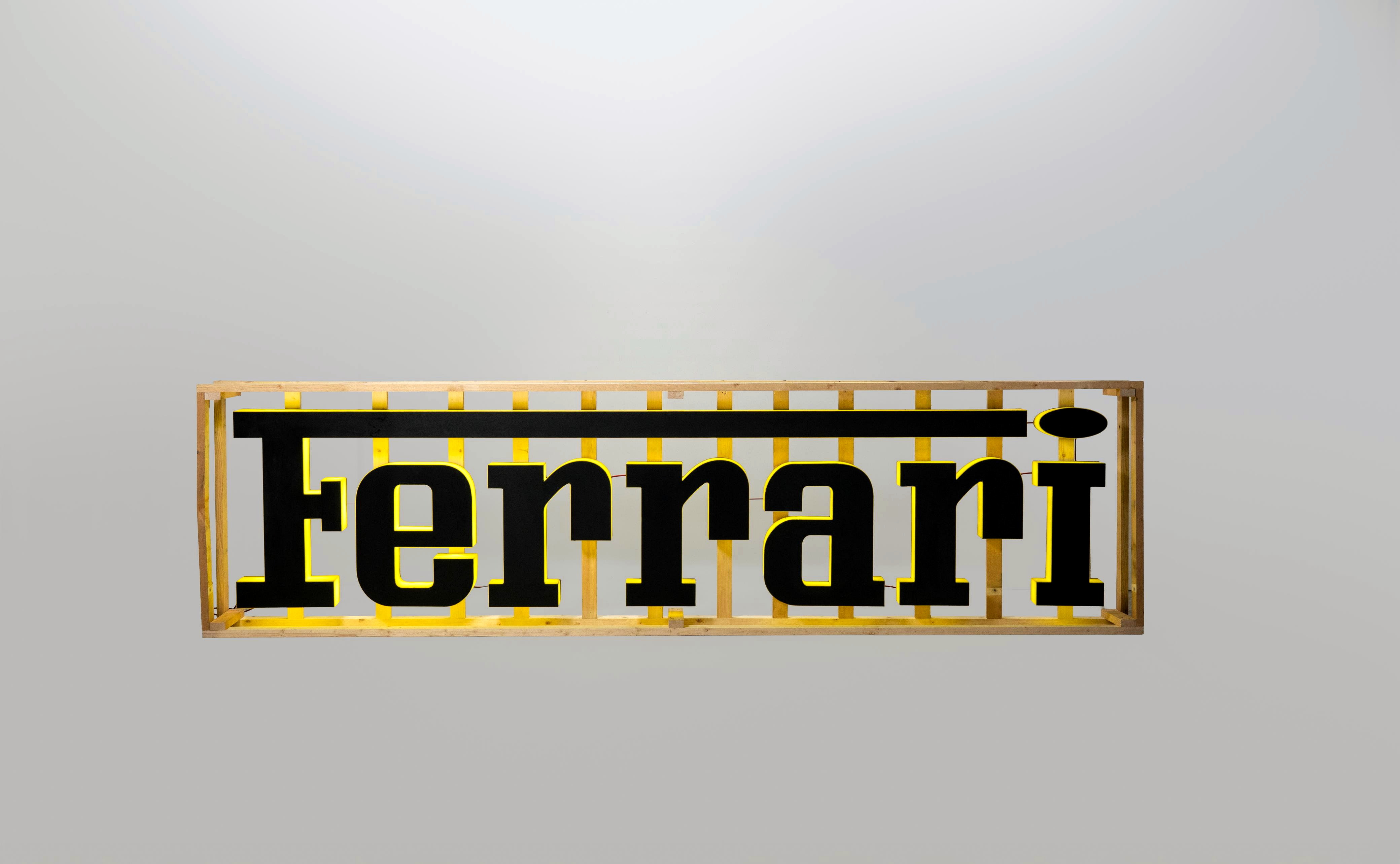 Black-Front Vintage Ferrari Dealer Sign — image 09